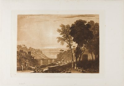 Most a kozy, deska 43 od LIber Studiorum od Joseph Mallord William Turner