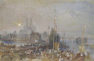 Kanál na Loiře a Cher, poblíž Tours, c. 1830 (akvarel s tělovou barvou a perem a hnědým inkoustem) od Joseph Mallord William Turner