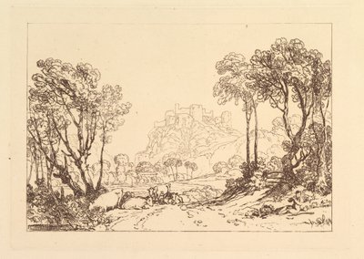 Zámek nad loukami Liber Studiorum, část II, deska 8, 1808. od Joseph Mallord William Turner