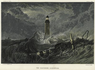 Eddystone Lighthouse na Eddystone Rocks od Joseph Mallord William Turner