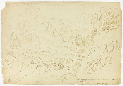 Fall of the River Tumble (recto); Pohled na Fastraly (verze) od Joseph Mallord William Turner