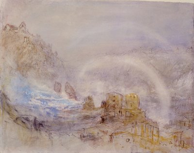 Rýnské vodopády v Schaffhausenu (tužka, červený inkoust a wc na papíře) od Joseph Mallord William Turner