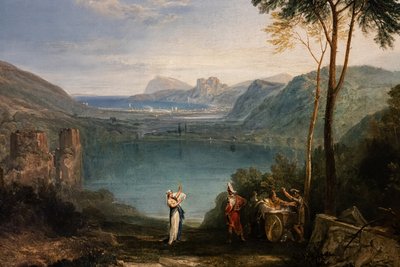 Jezero Avernus, Aeneas, Cumaean Sybil, detail od Joseph Mallord William Turner