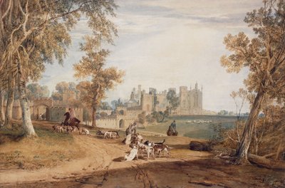Severozápadní fronta, Cassiobury, se psy a lovci, od Joseph Mallord William Turner
