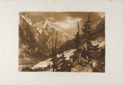The Source of the Arveron, deska 60 od Liber Studiorum od Joseph Mallord William Turner