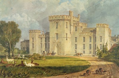 Pohled na Hampton Court od severozápadu, kolem roku 1806 (pero, inkoust a akvarel přes tužku na tkaném papíře) od Joseph Mallord William Turner
