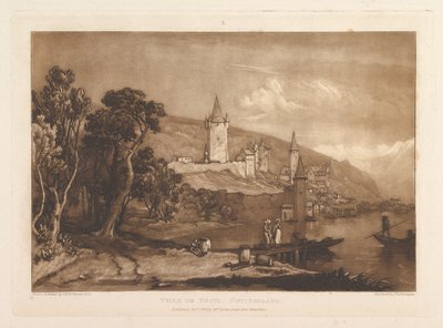 Ville de Thun, Švýcarsko Liber Studiorum, část XII, deska 59, 1. ledna 1816. od Joseph Mallord William Turner