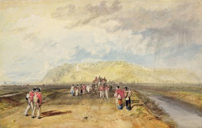 Winchelsea, Sussex, z Rye Road (akvarel a tělová barva na papíře) od Joseph Mallord William Turner