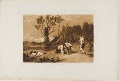 Young Anglers, deska 32 od Liber Studiorum od Joseph Mallord William Turner