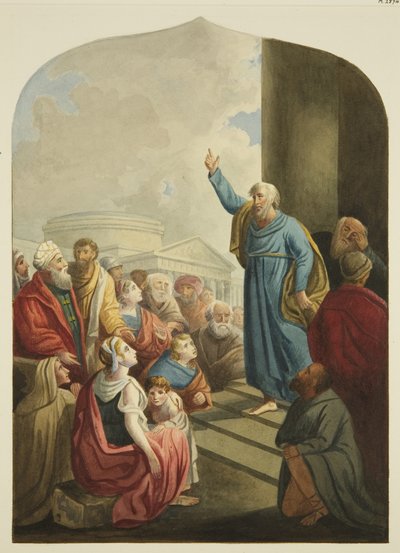 Oltářní obraz v kostele svatého Pavla (tužka a akvarel na papíře) od Joseph Manning