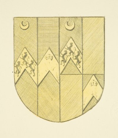 Arms of Brook(e?) na mosazném štítku v St Mary Redcliffe (akvarel na papíře) od Joseph Manning
