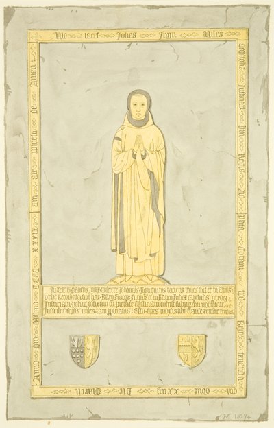 Brass of Sir John Inyn v St Mary Redcliffe (akvarel na papíře) od Joseph Manning