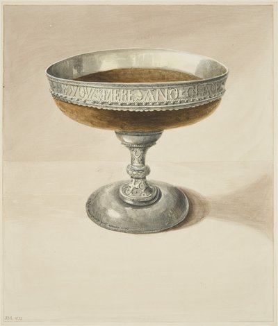 Mazer Bowl a Tazza, spojené dohromady (akvarel na papíře) od Joseph Manning