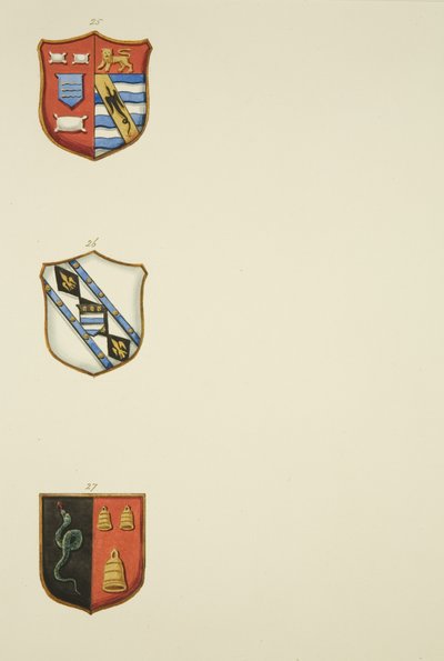 Monumentální erby v kostele svatého Augustina (akvarel na papíře) od Joseph Manning