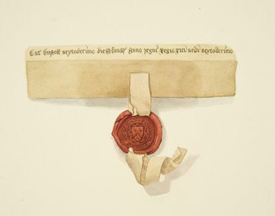 Pečeť připevněná ke spodní části listiny, cca 1825 (tužka a akvarel na papíře) od Joseph Manning