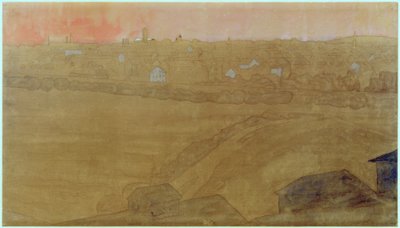 Silueta města Darmstadt se svatební věží od Joseph Maria Olbrich