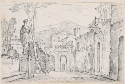 Římská ulice s Monte Cavo v dálce od Joseph Marie Vien