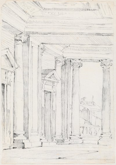 Portico z Palazzo Nuovo, na Campidoglio od Joseph Marie Vien