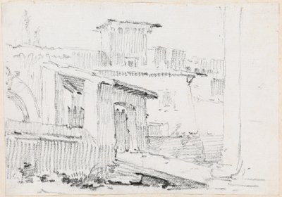 Římské stavby s otevřenou kůlnou od Joseph Marie Vien