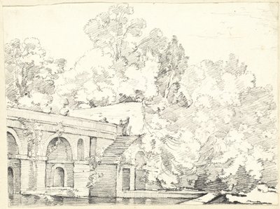 Rybník a vila Madama od Joseph Marie Vien