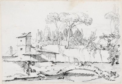 Pohled na Prato vily Borghese od Joseph Marie Vien
