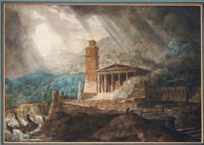 Capriccio z římského přístavu během bouře od Joseph Michael Gandy