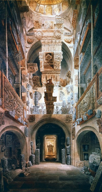 Klenutý sál Soane House od Joseph Michael Gandy