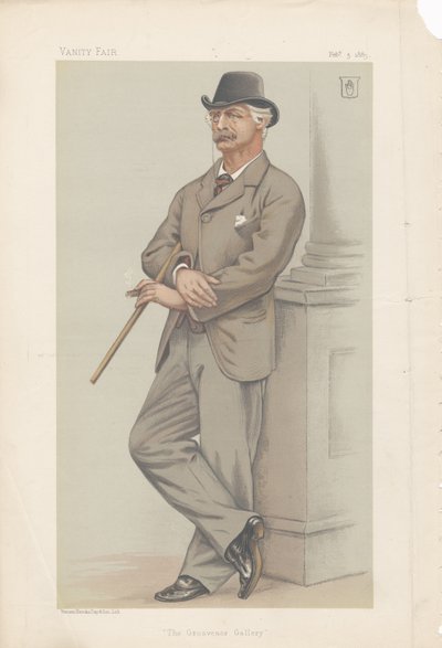 Coutts Lindsay, The Grosvenor Gallery z Vanity Fair 3. února 1883 (chromolitograf) od Joseph Middleton Jopling