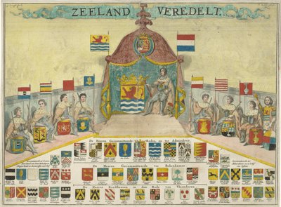 Zbraně a jména Committed Council of Zeeland a měst Zeelandu Zeelandská plemena (název na objektu) od Joseph Mulder