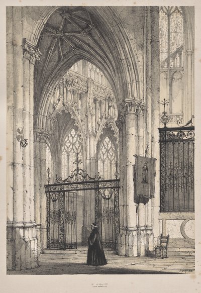 Architektura středověku: Kostel St. Riquier, poblíž Abbeville od Joseph Nash
