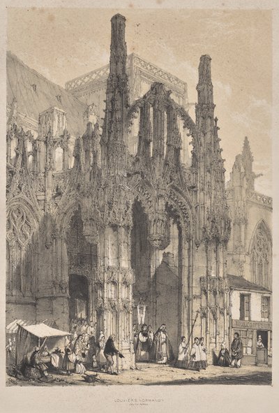 Architektura středověku: Louviers, Normandie, South Porch od Joseph Nash