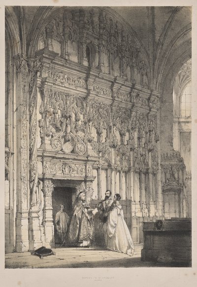 Architektura středověku: Obrazovka v St. Jacques, Dieppe od Joseph Nash