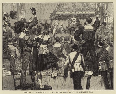 Banket v Portsmouthu do domova vojáků z války v Ashantee od Joseph Nash