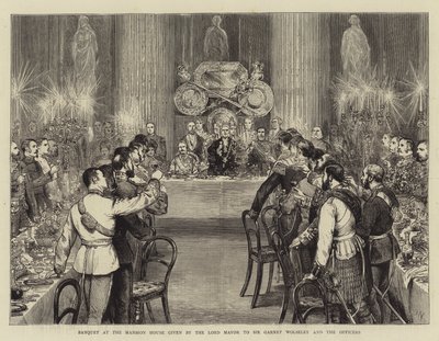 Banket v Mansion House pořádaný lordem starostou siru Garnetu Wolseleymu a důstojníkům od Joseph Nash