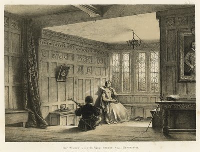 Bay Window v jídelně, Haddon Hall, Derbyshire od Joseph Nash
