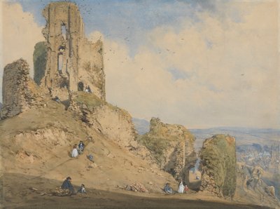 Hrad Corfe, Dorset od Joseph Nash