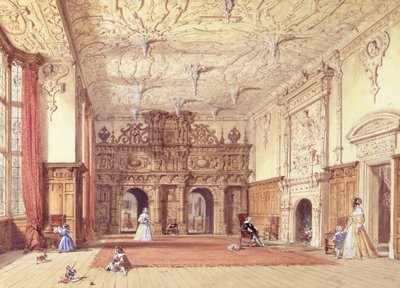 Crewe Hall, Cheshire (kvaš a čb) od Joseph Nash
