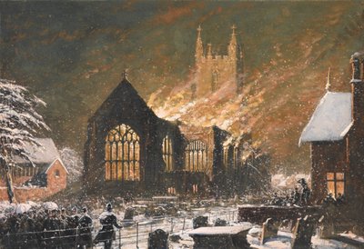 Croydon Church on Fire, 5. ledna od Joseph Nash