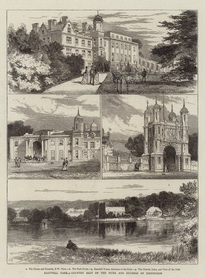 Eastwell Park, venkovské sídlo vévody a vévodkyně z Edinburghu od Joseph Nash