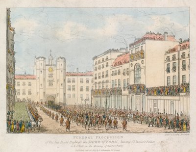 Smuteční průvod zesnulé královské výsosti vévody z Yorku opouštějící St James