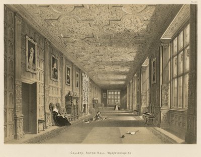 Galerie, Aston Hall, Warwickshire od Joseph Nash