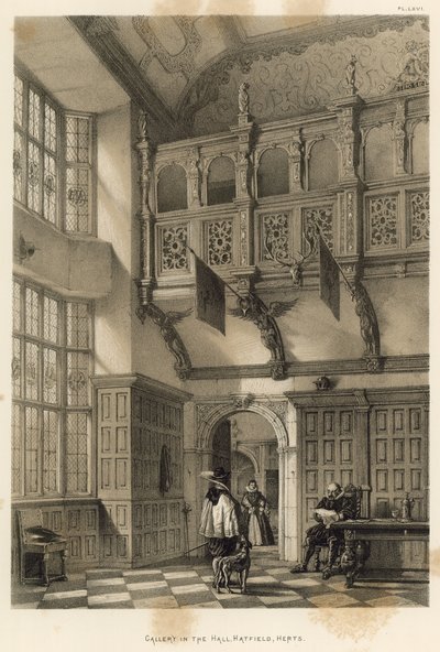 Galerie v Hall, Hatfield, Herts od Joseph Nash