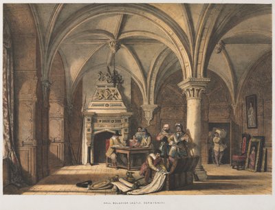 Hall, Bolsover Castle, Derbyshire od Joseph Nash