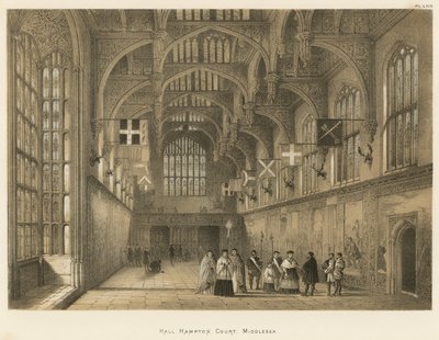 Hall, Hampton Court, Middlesex od Joseph Nash