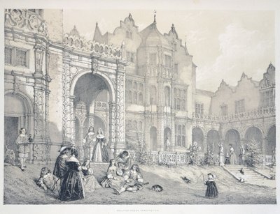 Holland House v Kensingtonu, Londýn, Ilustrace z The Mansion v Anglii za starých časů, Joseph Nash od Joseph Nash