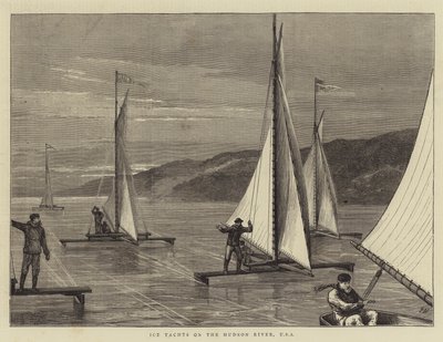 Ledové jachty na řece Hudson, USA od Joseph Nash