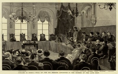 Nihilismus v Rusku, proces se šesti osobami zapojenými do vraždy zesnulého cara od Joseph Nash