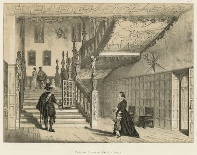 Hlavní schodiště, Hatfield, Herts od Joseph Nash