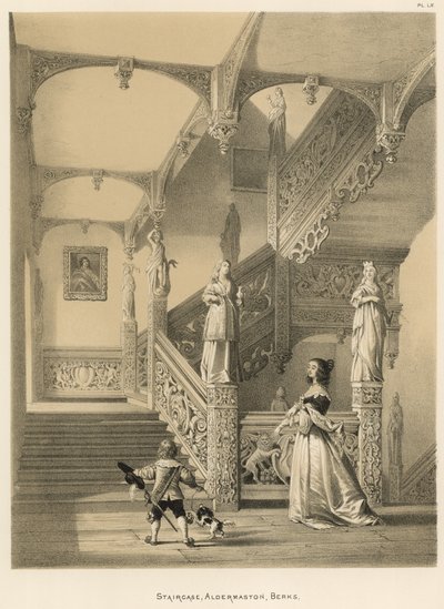 Schodiště, Aldermaston, Berks od Joseph Nash