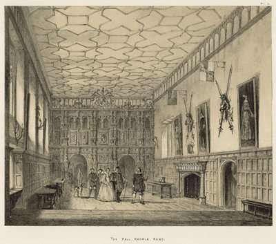 Hall, Knowle, Kent od Joseph Nash